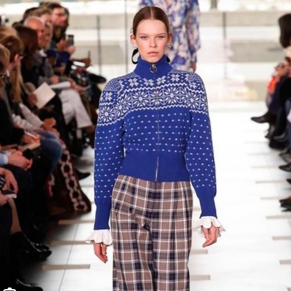 Tory Burch Elyse Fair Isle Cardigan size XS - Picture 2 of 6